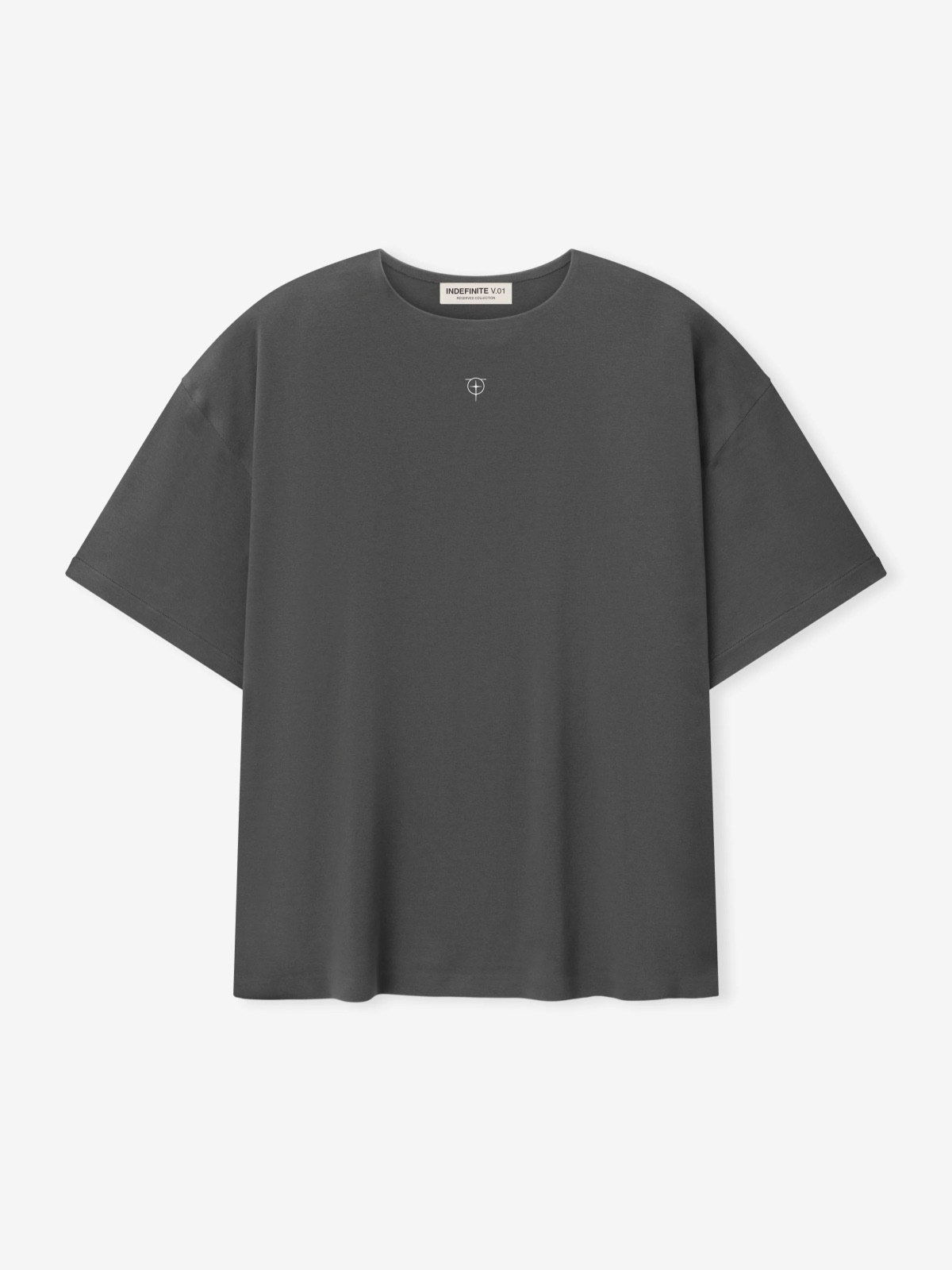 Indefinite Reserved Collection V.01 oversized tee — charcoal